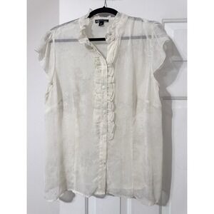 I. N. studio Sheer Ruffle top Women's XL sheer With Flutter Sleeve Whimsy Fairy